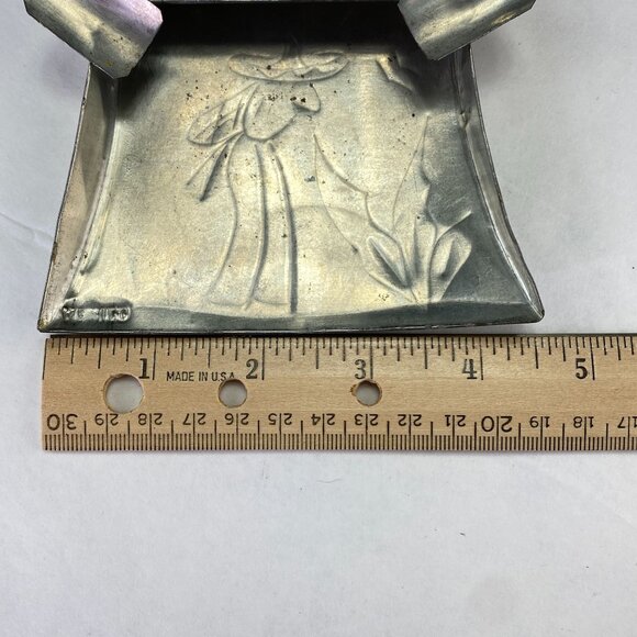 Vintage Mexico Folk Art Stamped Aluminum Dustpan Ashtray - Picture 11 of 11
